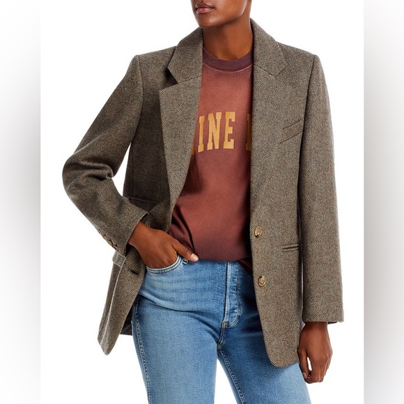ANINE BING Herringbone Blazer - Picture 1 of 8